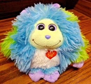 Ty Monstaz Benny Shaggy Plüschtier 6 Zoll Stofftier blau grün lila Monster 973 - Bild 1 von 6