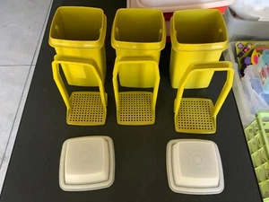 3 Tupperware Vintage Pickle Keeper Green 1330-2 3 Piece Set 1332 Lid Tray *READ* - Picture 1 of 4