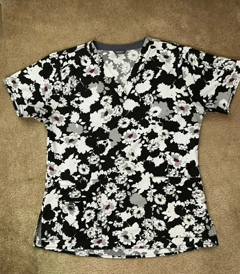 Exfoliante para mujer Carhartt FORCE FLEX cuello en V negro blanco gris rojo estampado floral (M) Foto 1 de 4