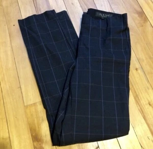 RAG & BONE The Simone High Rise Ankle Pant inNavy Blue Check 6 - Picture 1 of 8