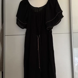 H&M Chiffon Dress Womens Small Sheer Flutter Sleeve Crochet Whimsigoth Fairy - Picture 1 of 5