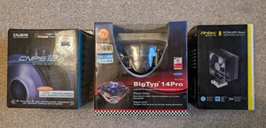 Lot Retro CPU Coolers Thermaltake BigTyp 14 Pro, Zalman CNPS12X, Antec Kuhler - Picture 1 of 10
