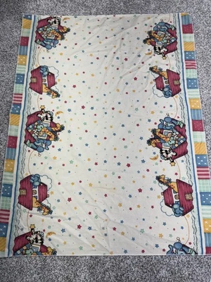 Manta infantil vintage Springmaid Arca de Noé animales jirafas cebra bebé estrellas Foto 1 de 4
