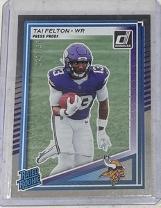 2025 Donruss Football 331 Tai Felton Rookie Silver Press Proff SP #/199 Vikings - Bild 1 von 1