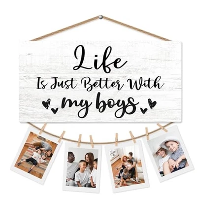 Life is Just Better with My Boys Picture Frame Photo Holder for Wall, My boys - Image 1 of 4