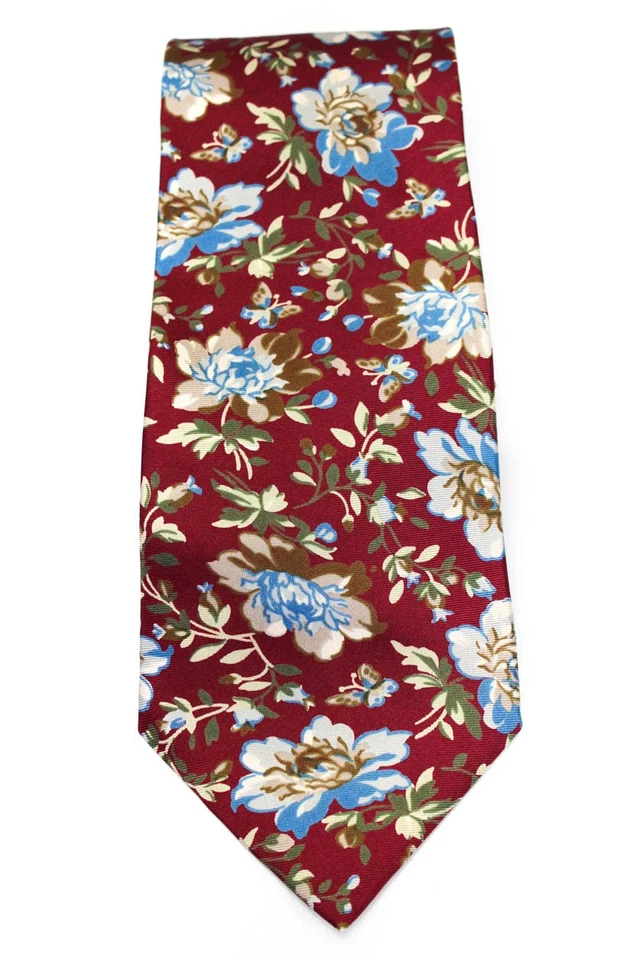Christian Dior мужской шелк цветочный печать широкий галстук красный - Изображение 1 из 4
