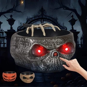 Halloween Candy Bowl Plastic Pumpkin Bowl With Motion Activated Hand, Halloween - Picture 1 of 9