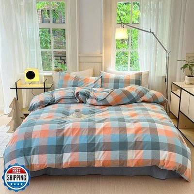 FACE TWO FACE Bedding Duvet Cover Set100% Washed Cotton Duvet Cover Linen Lik - Image 1 of 4