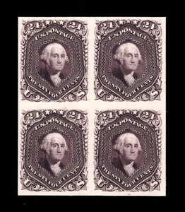 MOMEN: US STAMPS #78P4 BLOCK OF 4 PROOF ON CARD VF LOT #95228* - Picture 1 of 2
