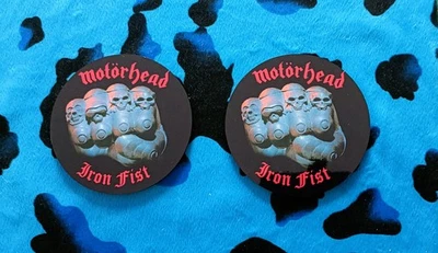 MOTORHEAD - IRON FIST -  PAIR OF PRINTED ROUND COASTERS - Image 1 of 2