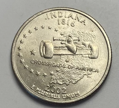 2002 "P" Indiana State Quarter**Struck Through Mint Strike Errors**(Rare) - Image 1 of 2