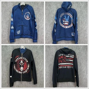 Affliction American Customs Flag Reversible Full Zip Patriotic LS Hoodie USA M - Bild 1 von 18