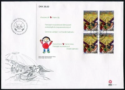 Greenland FDC 2013.01.14. Welfare for Children Block Minisheet C087 - Изображение 1 из 4