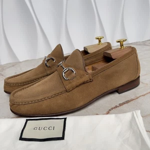 GUCCI 1955 Horsebit Loafer Heels Penny Brown Suede 8,5 G or 9 US or 42,5 EU - Bild 1 von 13