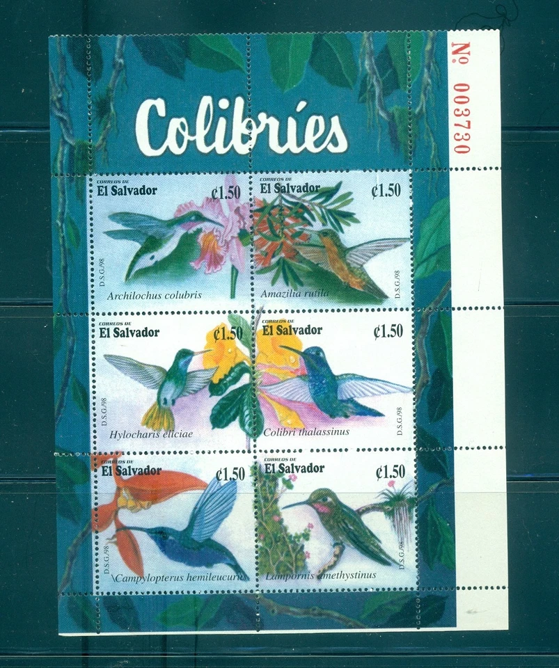 El Salvador - Sc# 1490. Beija-flores 1998. MNH US$ 9,50. - Imagem 1 de 1