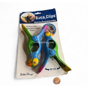 2 Papagei Vogel grün blau Strand Pool Kreuzfahrt Handtuch Boca Clips Klemmen Heringe Pins - Bild 1 von 2