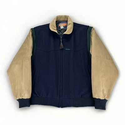 Bombardero de lana aislado occidental negro marrón talla 2XL Cripple Creek de colección para hombre EE. UU. Foto 1 de 4