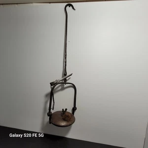 Lampe À Huile Pétrole Ancienne Mineur 19ème Coq Pince Fer Forgé XIXème - Bild 1 von 24