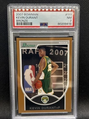 2007-08 Bowman Kevin Durant Bronze RC #/399 PSA 7 - Image 1 of 2