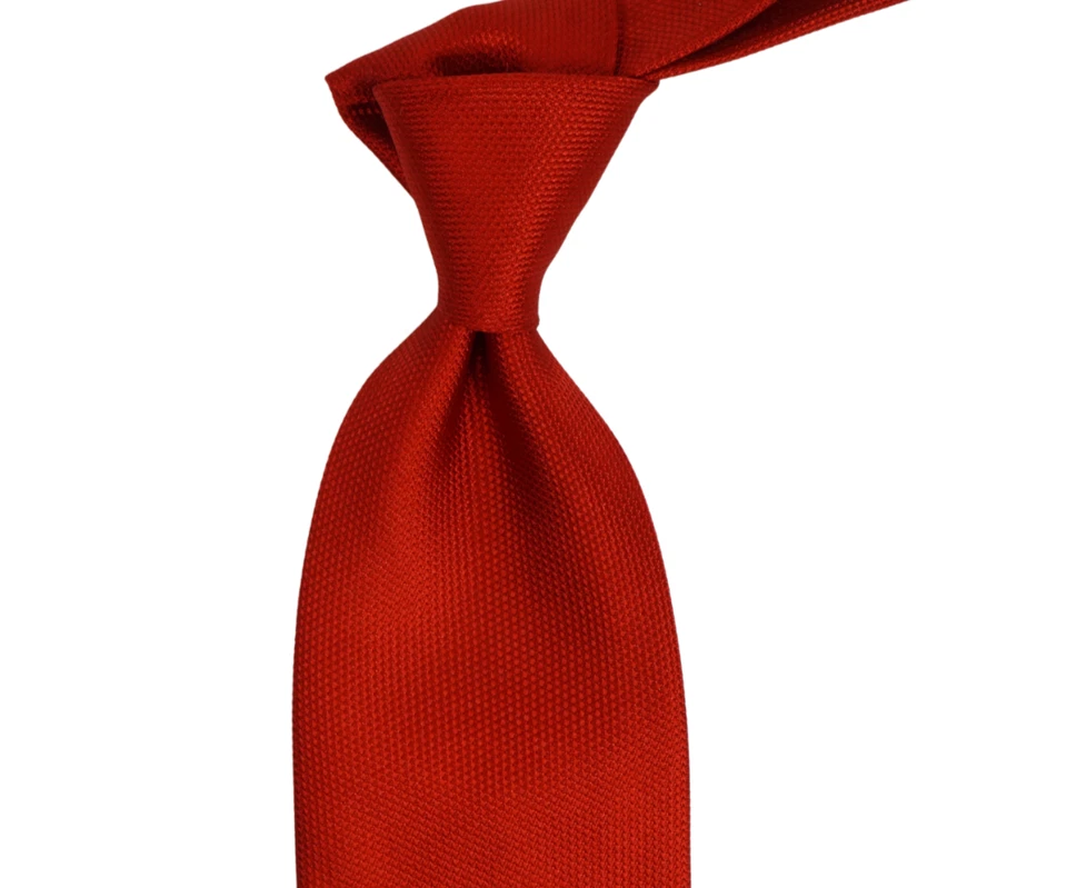 Gravata Canali vermelha sólida grade pescoço de seda Itália 3,25W defeito US$ 250 nova com etiquetas - Imagem 1 de 4