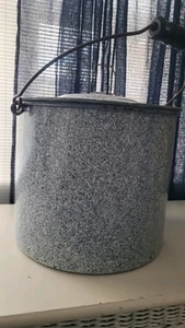 Cream City Granit Emaillegeschirr schwarz/blau & grau gesprenkelt Wasserbad Einmachglas - Bild 1 von 10