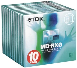 TDK Recordable MiniDisc Media - 80 minutes - 10-Pack (MD-RXG80EC10) New/Sealed - Picture 1 of 1