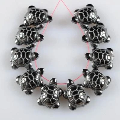 Contas pendentes de tartaruga pequenas hematita g3675 10 peças 18 mm - Imagem 1 de 2