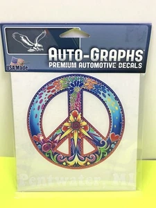 Pentwater Michigan Peace Sign Sticker Bumper Car Hippie Bus Lake Town Vacation - Picture 1 of 4