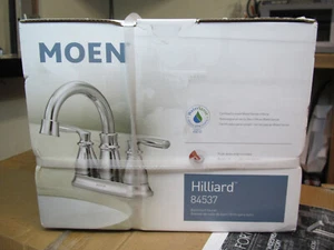 MOEN 84537 HILLIARD POLISHED CHROME 2-HANDLE HIGH ARC CENTERSET BATHROOM FAUCET - Picture 1 of 1