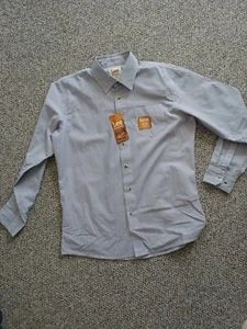 90s Lee Herren Latzhose, Large LS Lt. blau/grün gestreiftes Oxford Hemd, brandneu - Bild 1 von 12