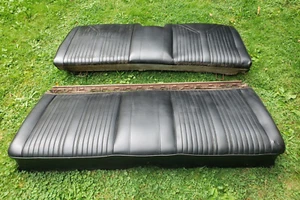 1965 Chevy Impala SS Biscayne Rear Back Seats OEM Original Black 1965 - 1970 - Picture 1 of 5