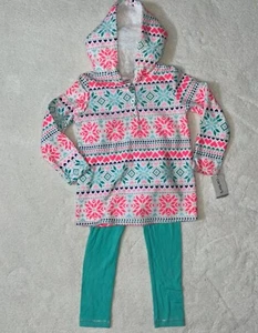 NWT Carter's Girls Multicolor Hooded Jacket Leggings Outfit Set Size 4T - Picture 1 of 7