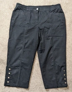 JM COLLECTION Black Mid-Rise, Front Zip Crop Pants /Capris; Size 12 - Picture 1 of 4