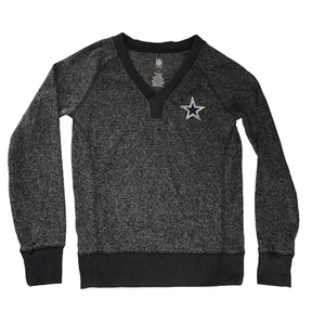 NFL Sweater Long Sleeve Gray V Neck Dallas Cowboys Soft Women's Small Football - Picture 1 of 8