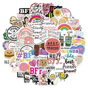 50pcs Best Friendship BBF Vinyl Decal Bomb Stickers Waterproof Car Skateboard - Picture 1 of 10