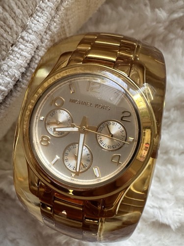 RARO UNICO Orologio da Passeggiata Donna Michael Kors MK3262 Cinturino Acrilico See Thru