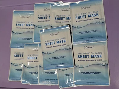 Lot 10 Ebanel  Hyaluronic Collagen Sheet Mask Hydrates &Brightens New Packaging  - Image 1 of 2