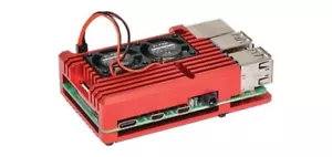 Red Dual Fan Armour Case To Suit Raspberry Pi 4 - Picture 1 of 3