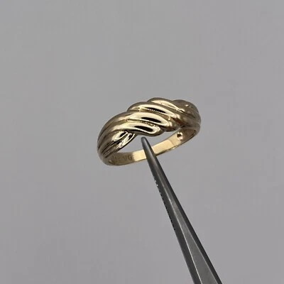 10k 黄金女士虾式交叉戒指 尺寸 6.5 — 第 1/4 张图片