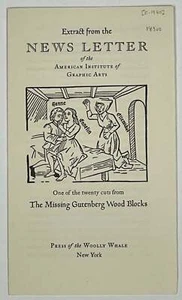 Press of the Woolly Whale / PROSPECTUS for 'The Missing Gutenberg Wood Blocks' - Picture 1 of 1