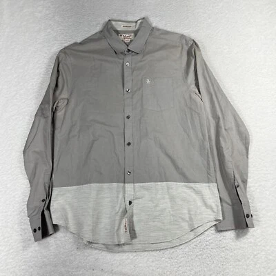 Camisa de Vestir Penguin MunsingWear Heritage Calce Ajustado Dos Tonos Gris Para Hombres Talla XL 36/37 Foto 1 de 4