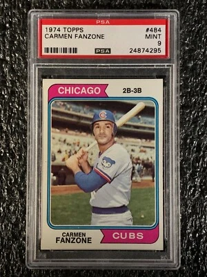 1974 Topps Baseball #484 Carmen Fanzone PSA 9 - Image 1 of 2
