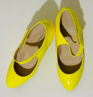 LOSLANDIFEN Yellow Heels for Women,Chic Pointed Toe 3 In Heel  US Size 7 - Image 1 of 4