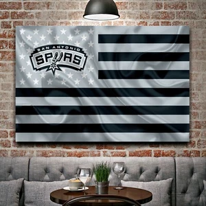 San Antonio Spurs NBA Team Basketball Home Decor Flag Print EXTRA LARGE 66"x44" - Picture 1 of 3
