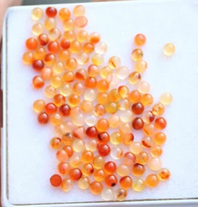 Lote de piedras preciosas sueltas cabujón redondo cornalina natural 13,50 quilates 3 mm - Imagen 1 de 3