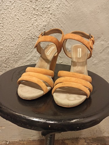 VANS SANDALI IN PELLE SCAMOSCIATA TACCO ALTO DRIES VAN NOTEN ARANCIONE TAGLIA: 37 5 (EU) USATI!!!