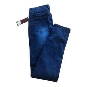 New Dark Wash Distressed High Rise Stretchy Jeans - Picture 1 of 5