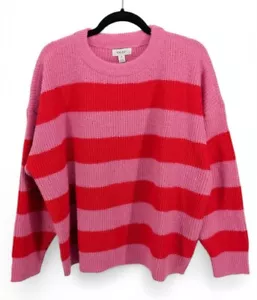 On 34th Damenpullover Übergröße Rundhalsausschnitt gestreift Shaker-Pullover pink 2X 59,50 $ - Bild 1 von 3