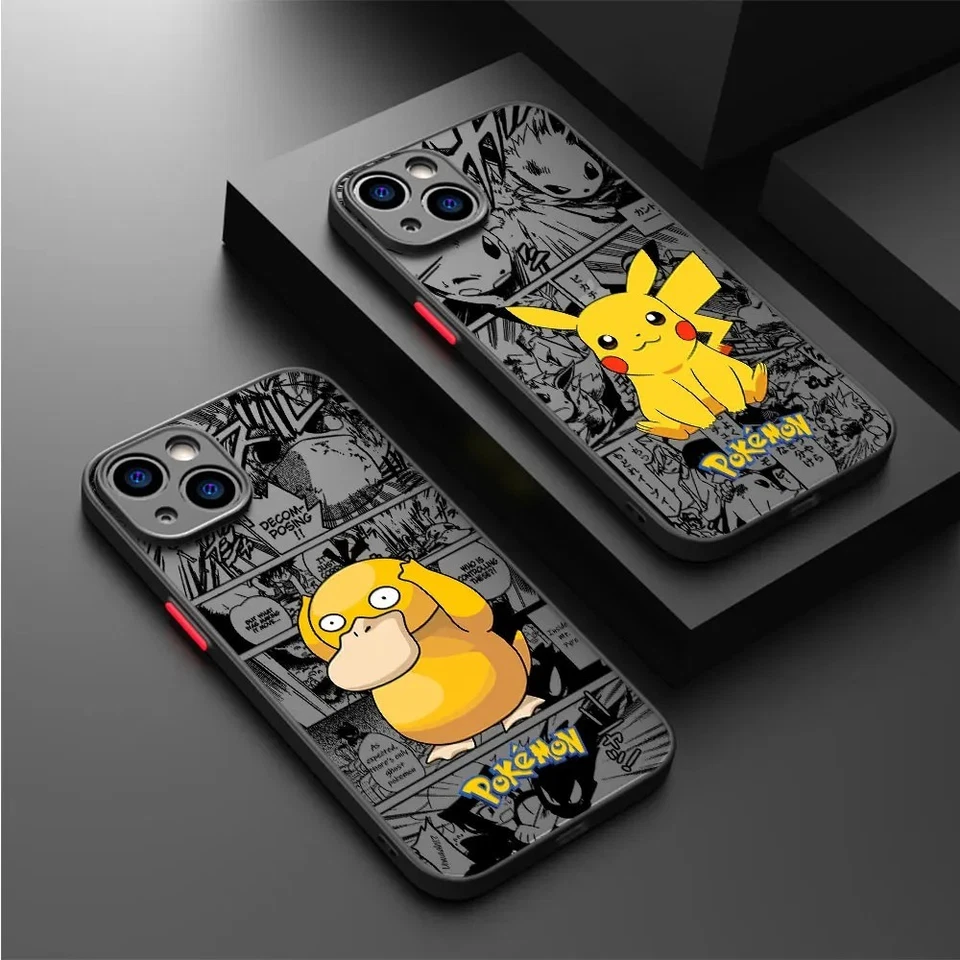 Funda de teléfono Anime Pikachu Psyduck para iPhone 15 14 13 12 11 Plus Mini Pro Max XS Foto 1 de 4