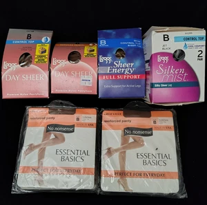 Set Leggs Strumpfhosen Day Sheer Energy Silken Mist No Nonsense Gr. B sonnenbraun schwarz - Bild 1 von 7